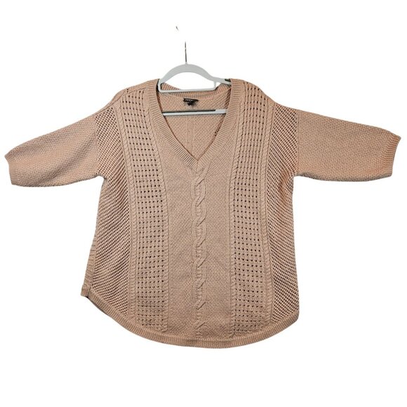 Torrid Sparkly Sweater Womens XL Plus Tan Wool blend Cable career office preppy - Picture 1 of 12
